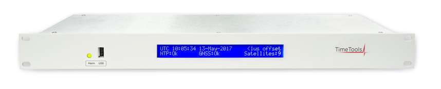 TimeTools T300 NTP server device with GPS hardware clock.