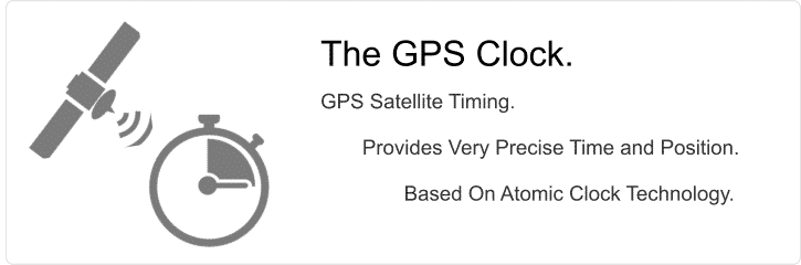 The GPS Clock provides precise timing based on atomic clock technology.