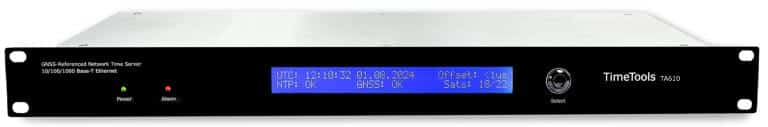 TimeTools TA310 Ultra-Fast GPS NTP Network Time Server - Front Panel.